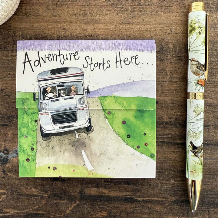 Adventure Starts Here | Mini Motorhome Notepad | Magnet Shut | Little Gift