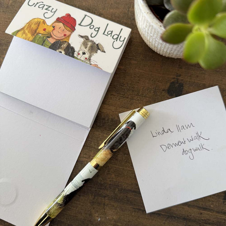 Crazy Dog Lady | Mini Pet Themed Notepad | Magnet Shut | Little Gift