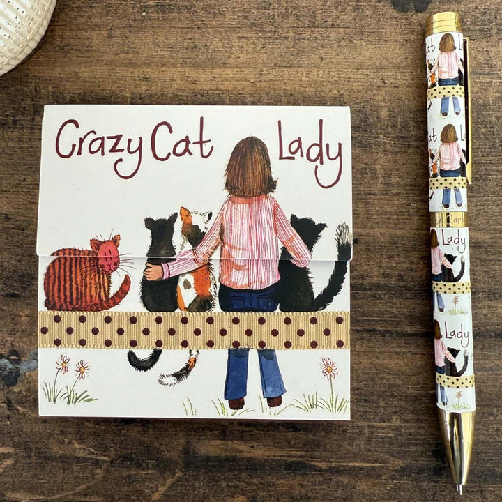 Crazy Cat Lady | Mini Pet Themed Notepad | Magnet Shut | Little Gift