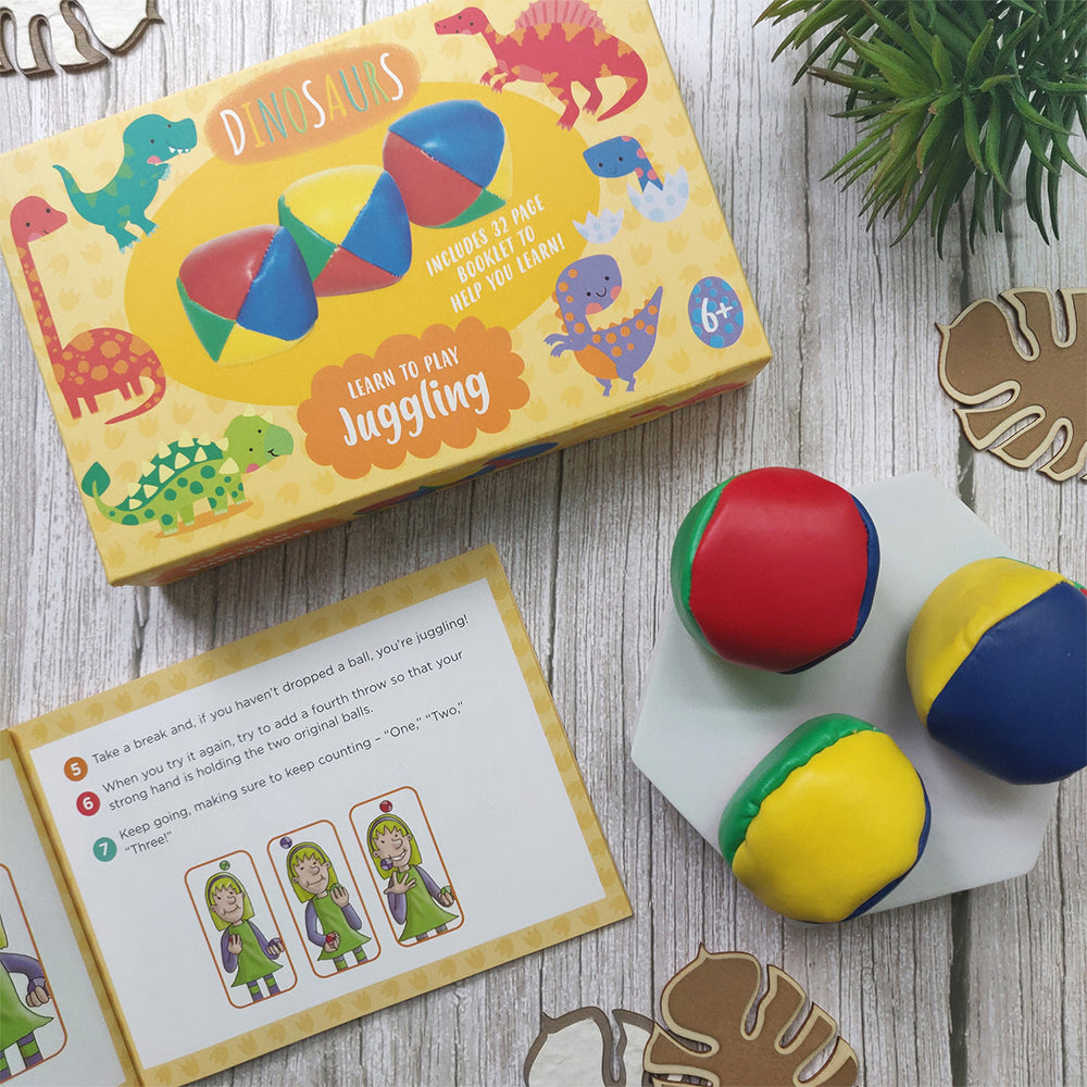 Dinosaur Design | Learn to Juggle | Book & Toy Gift Set