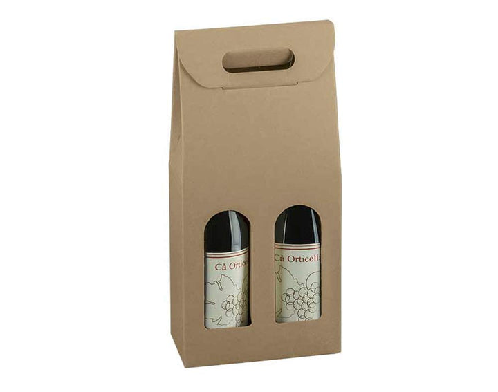 Kraft Cardboard Wine Bottle Gift Box for 1 Bottle