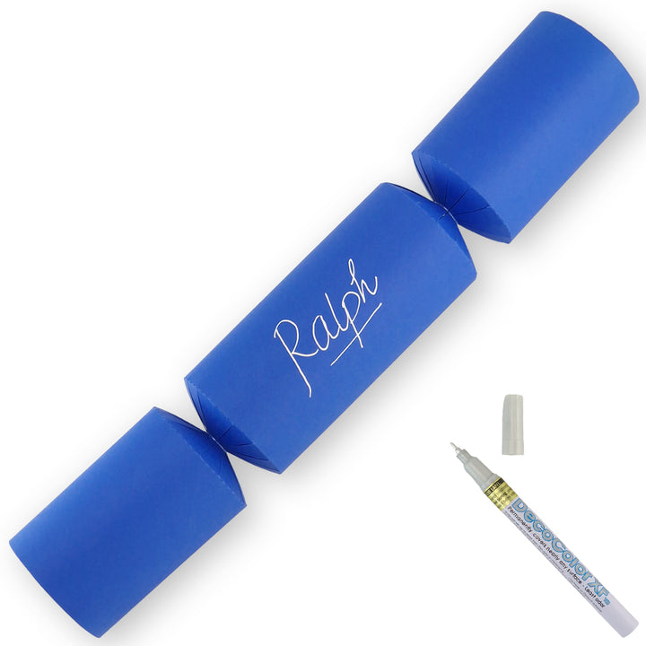 Royal Blue | 12 Personalise Your Own Crackers | Make &amp; Fill Your Own | With Pen