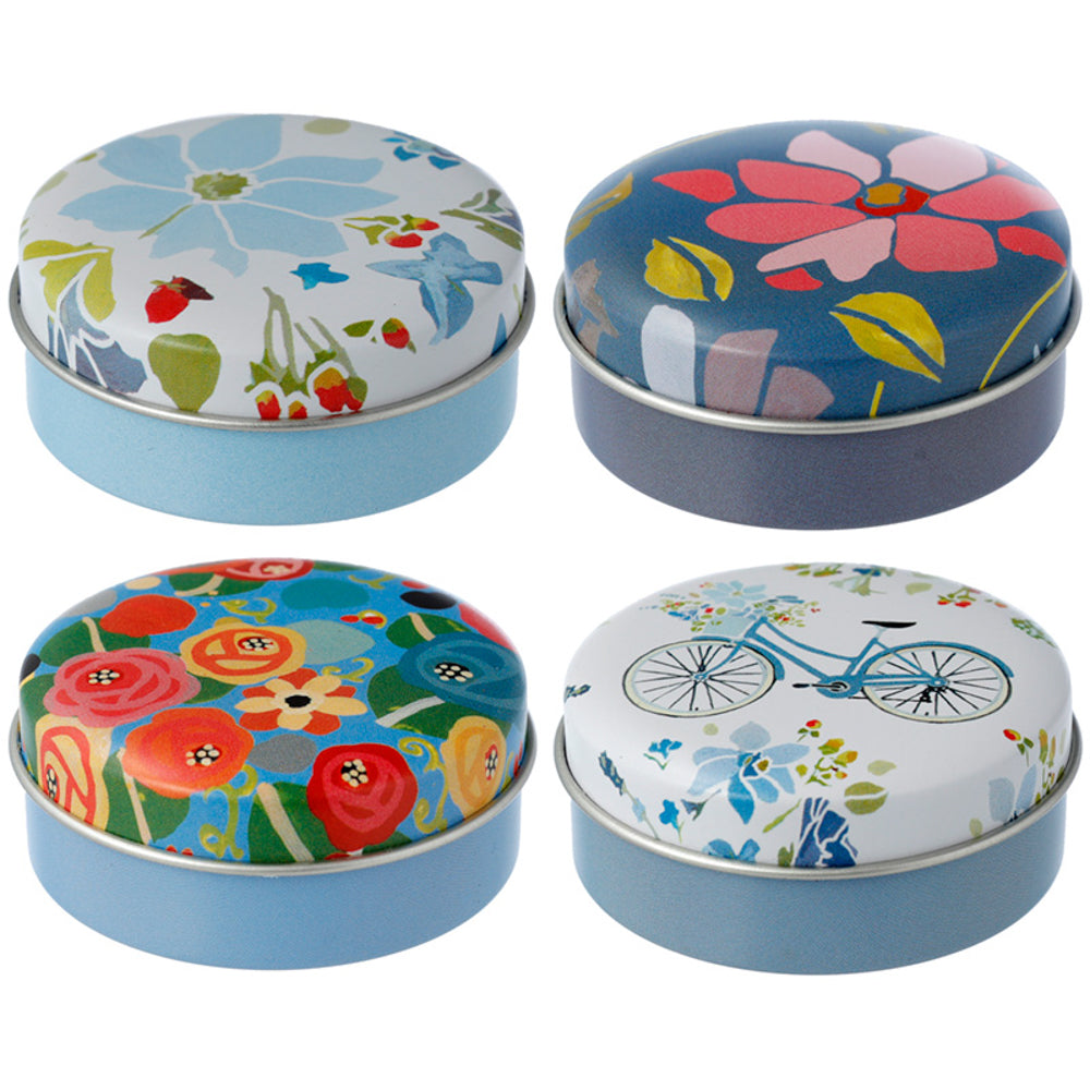 Pretty Blue Floral Lip Balm in Tin | Julie Dodsworth | Mini Gift | Cracker Filler