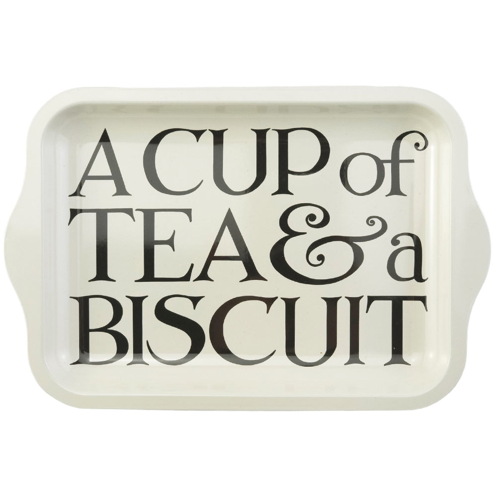 A Cup Of Tea &amp; A Biscuit | Tinware Tray | 24 x 16cm | Emma Bridgewater Gift