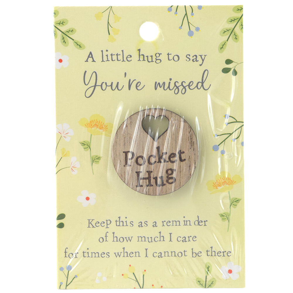 YOU'RE MISSED | Wooden Pocket Hug on Card | Little Gift | Cracker Filler