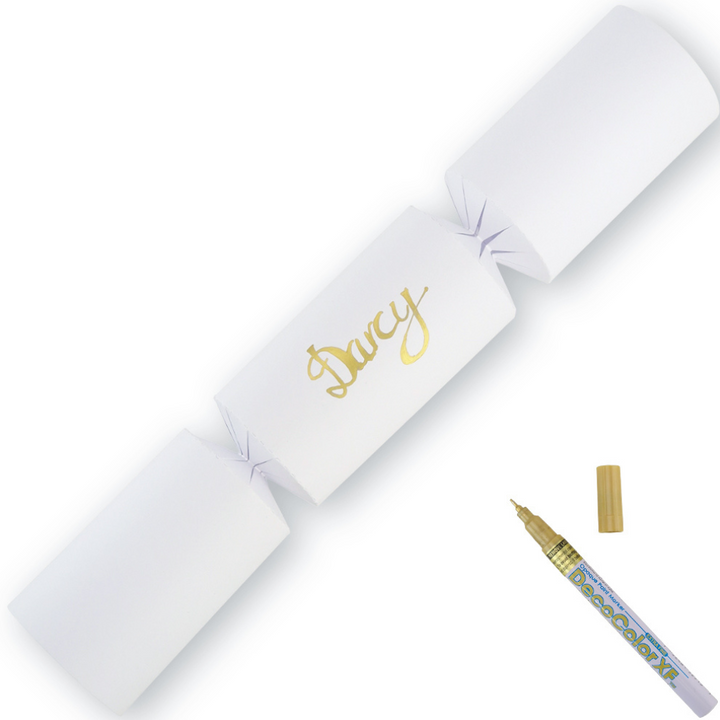 White | 12 Personalise Your Own Crackers | Make &amp; Fill Your Own | With Pen