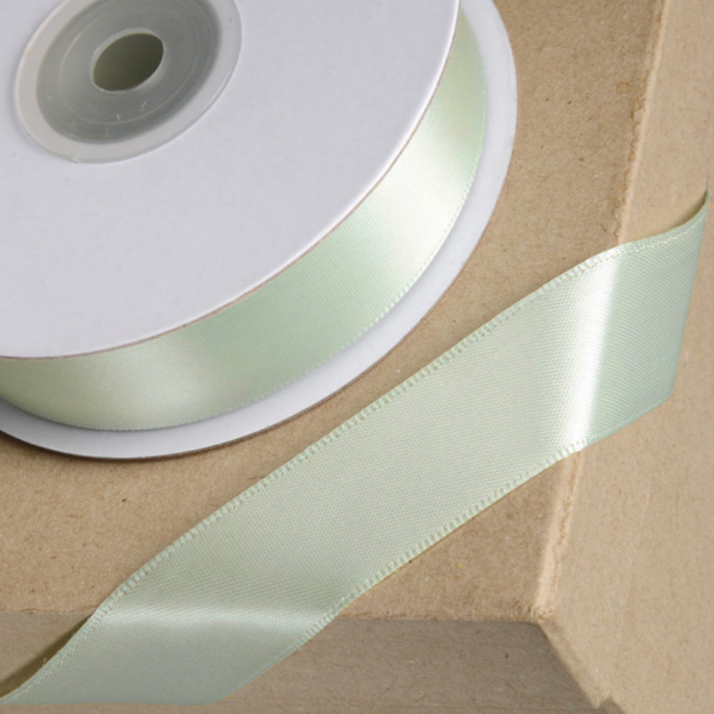 25m Sage Green 23mm Wide Satin Ribbon for Crafts