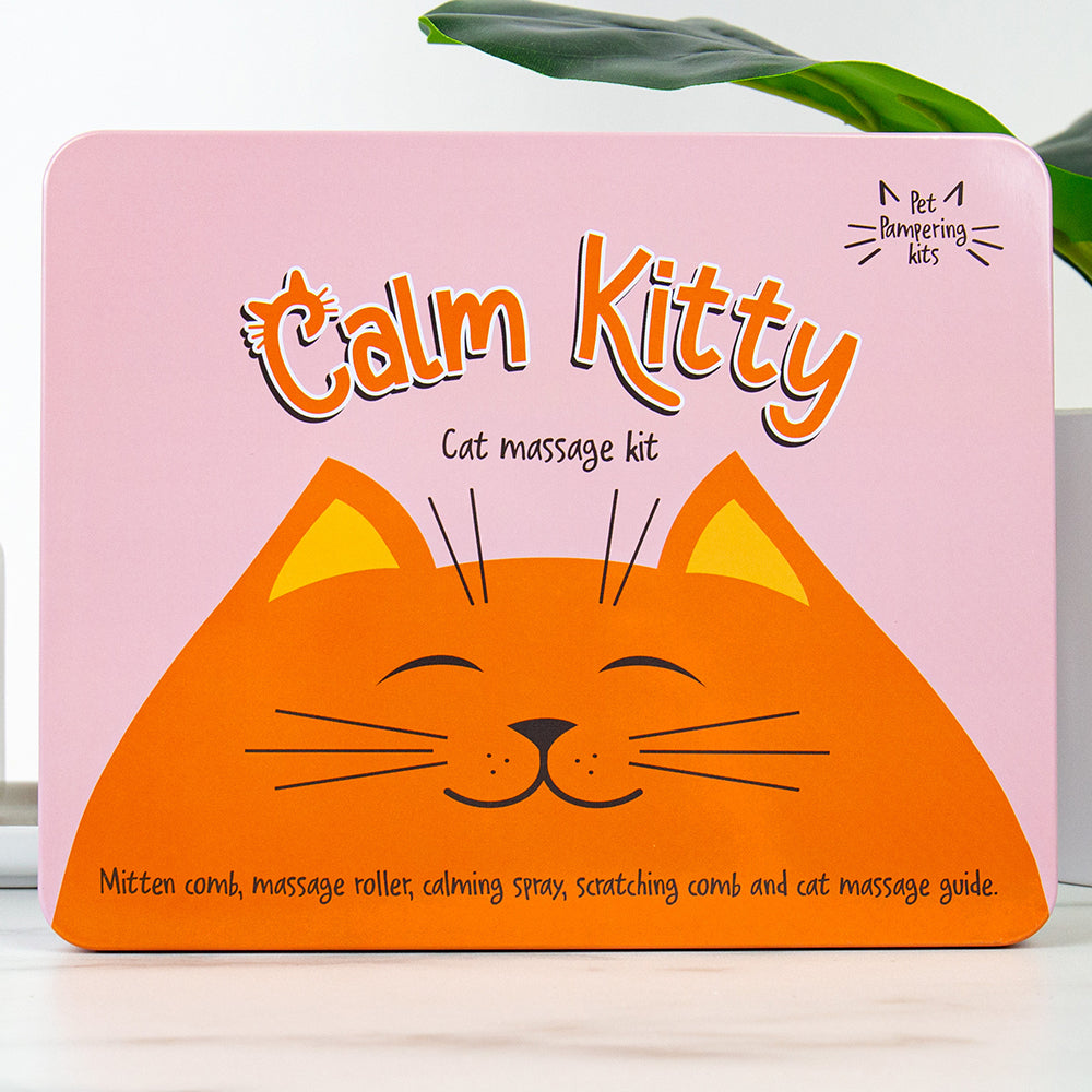 Calm Kitty | Cat Massage Kit | Gift in a Tin for Pet Lovers
