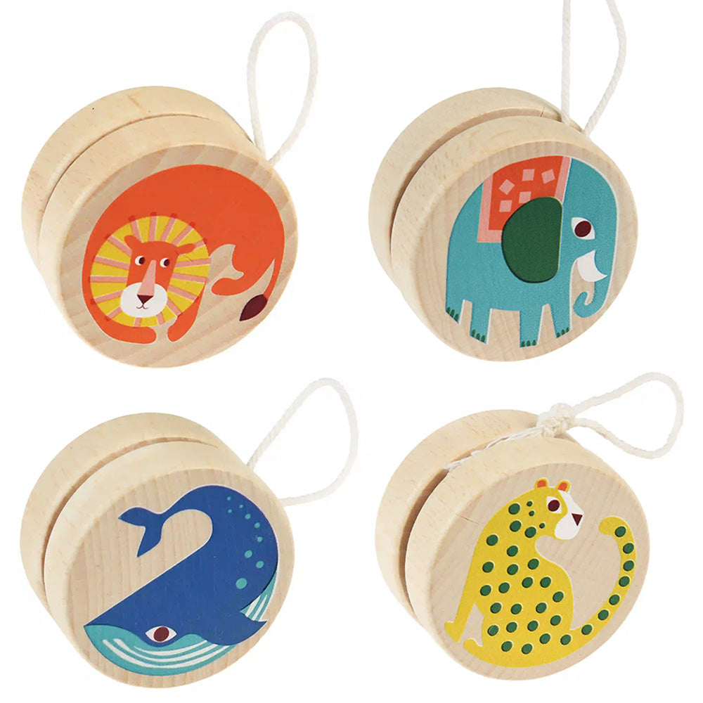 Wild Animal Wonders | Wooden Yo-Yo | Single | Little Gift | Cracker Filler