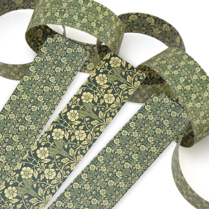 30 Reusable Christmas Paper Chains | Sage Florals | No Glue Needed | 2.5m