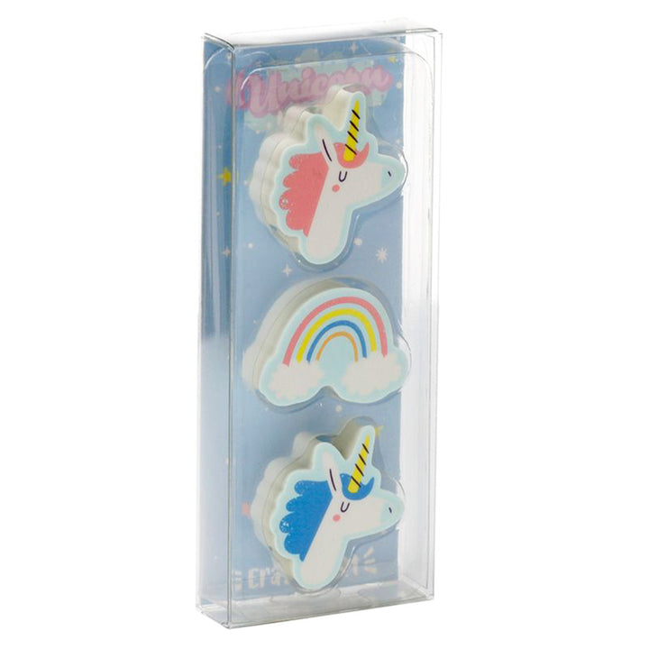 Rainbow Unicorn | 3 Piece Eraser Set | Little Gift | Cracker Filler