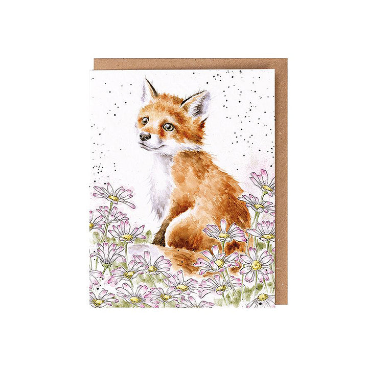 Fox and Daisies | Blank Card & Wild Flower Seeds | 10.5x15cm | Wrendale Designs