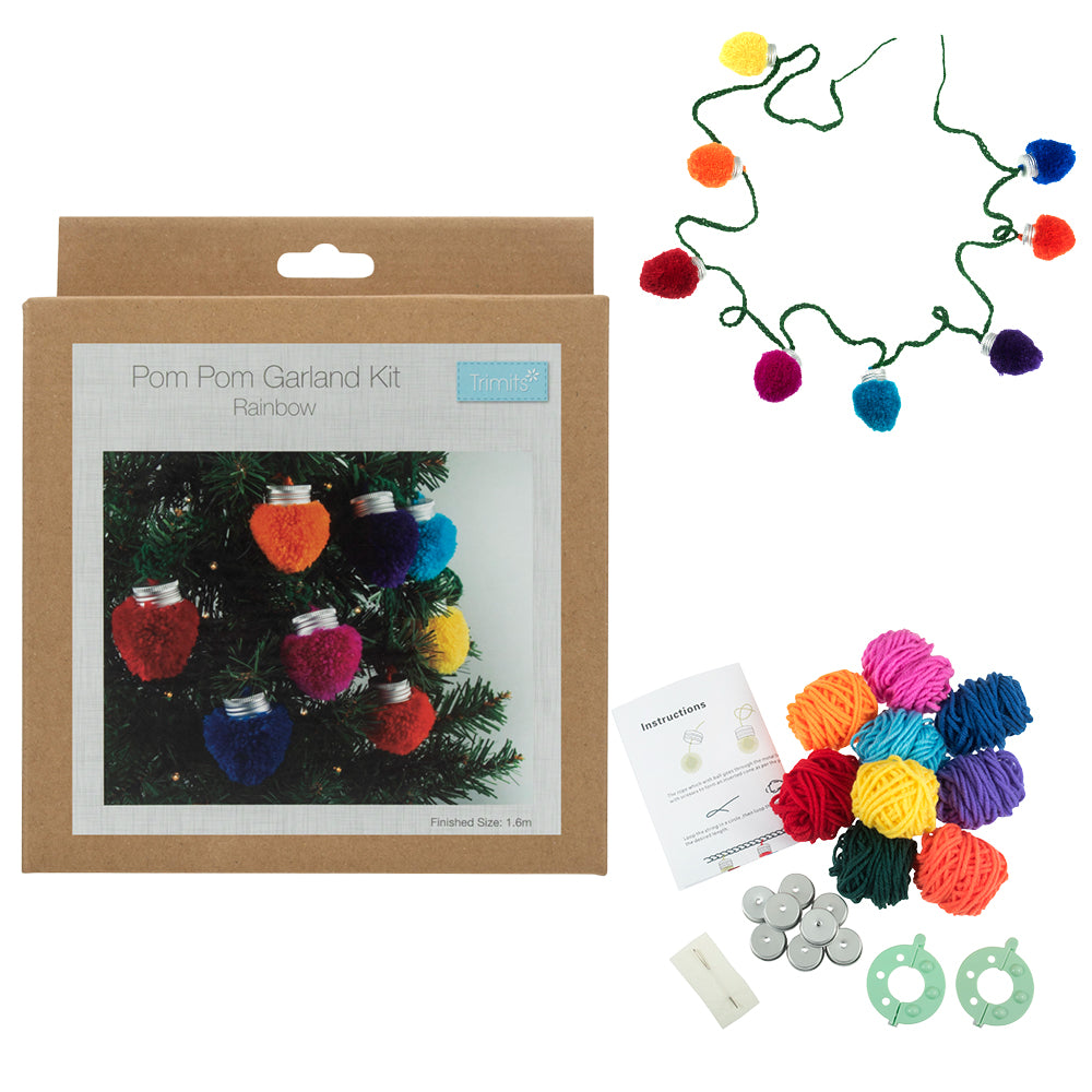 Pom Pom Lights Christmas Tree Garland | Boxed Craft Kit