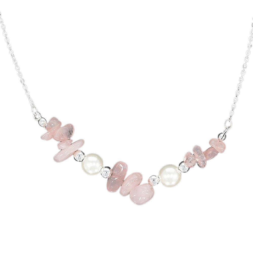 Rose Quartz | Gorgeous Necklace | Silver Plated | Gift Boxed