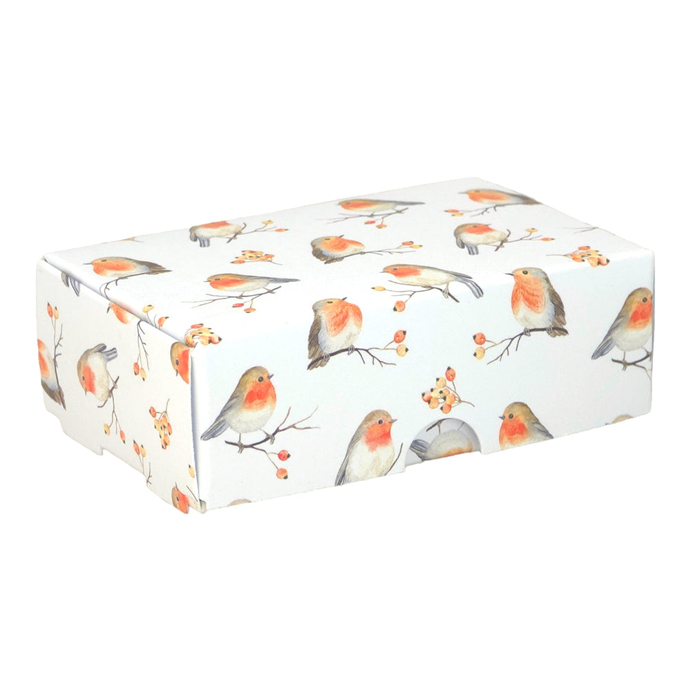 Watercolour Robins | Mini Gift Box | Soap Bar Sized | 6 Boxes | 57x88x30mm
