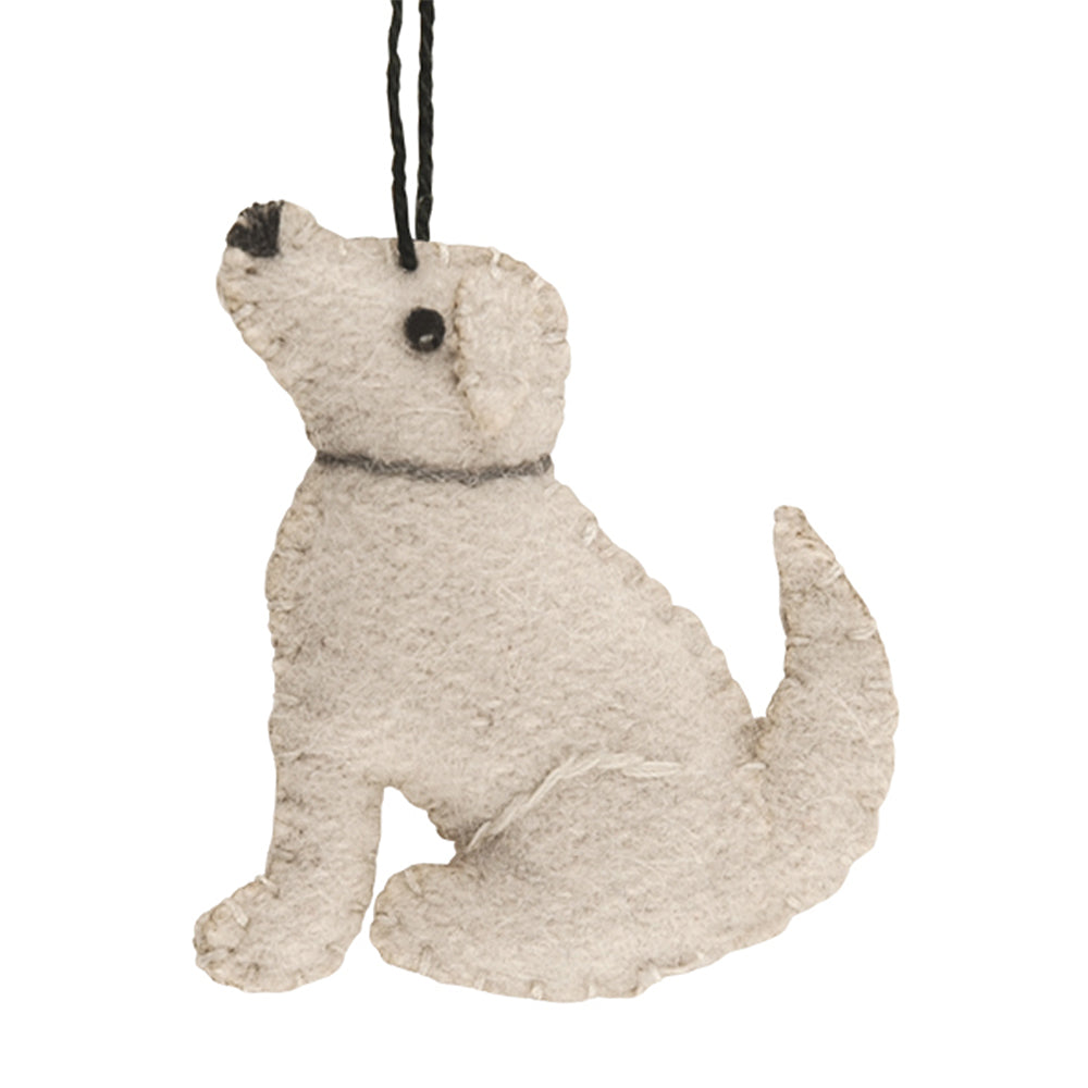 Little Felt Beige Labrador Puppy Dog Ornament | Mini Gift | Cracker Filler