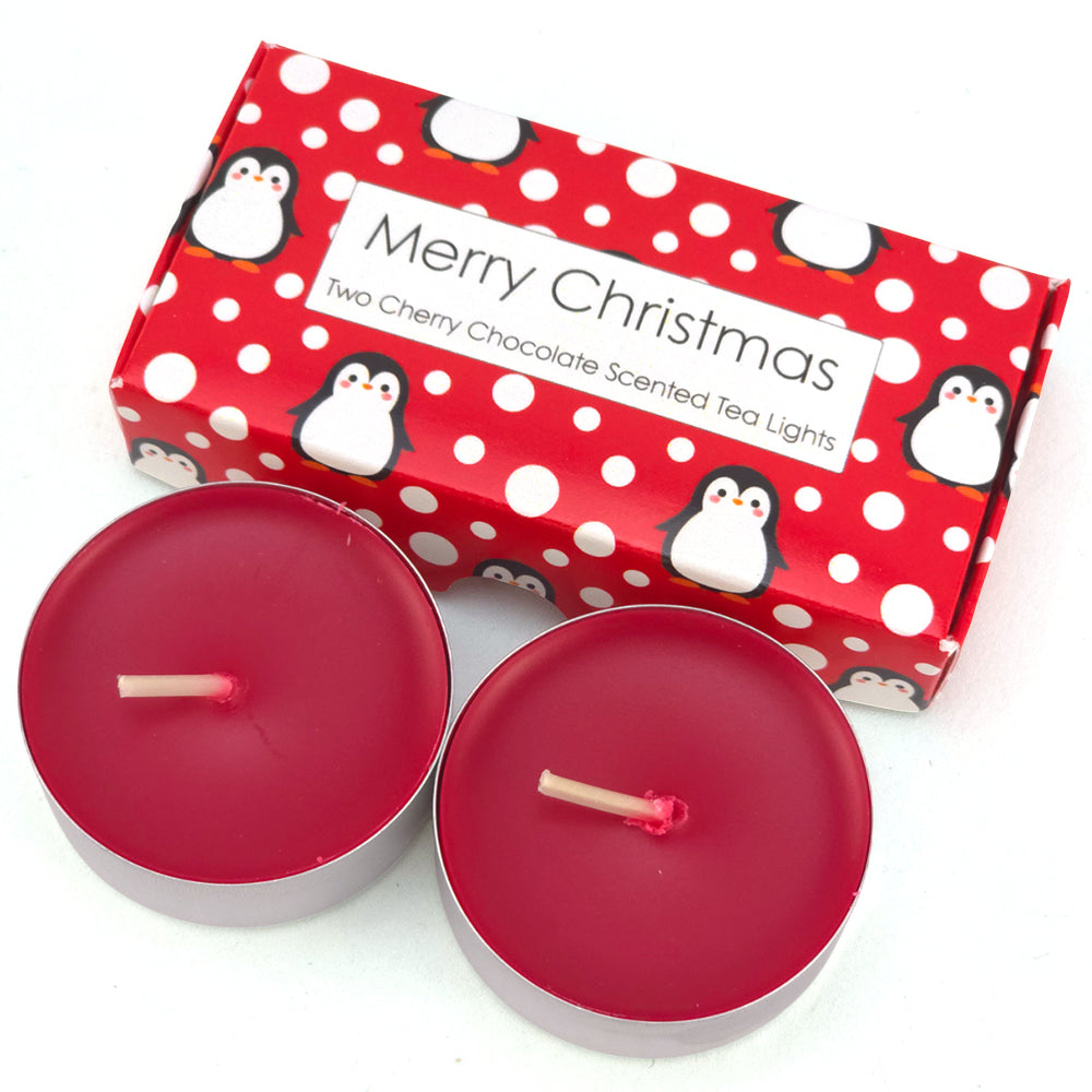 Chocolate & Cherry Tealights | Snowtime Penguin | Mini Gift | Cracker Filler