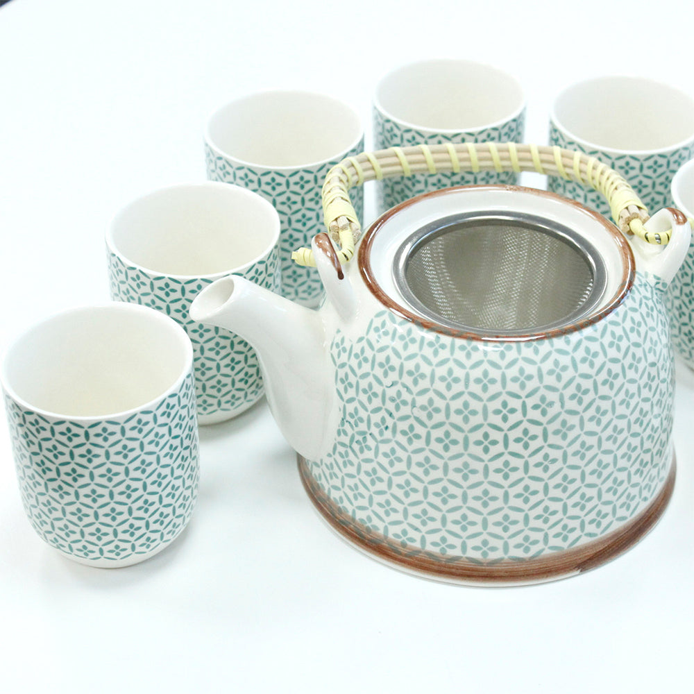 Chinese Style Teapot & Cups Set | Sage Green | For Teas & Herbal Tea