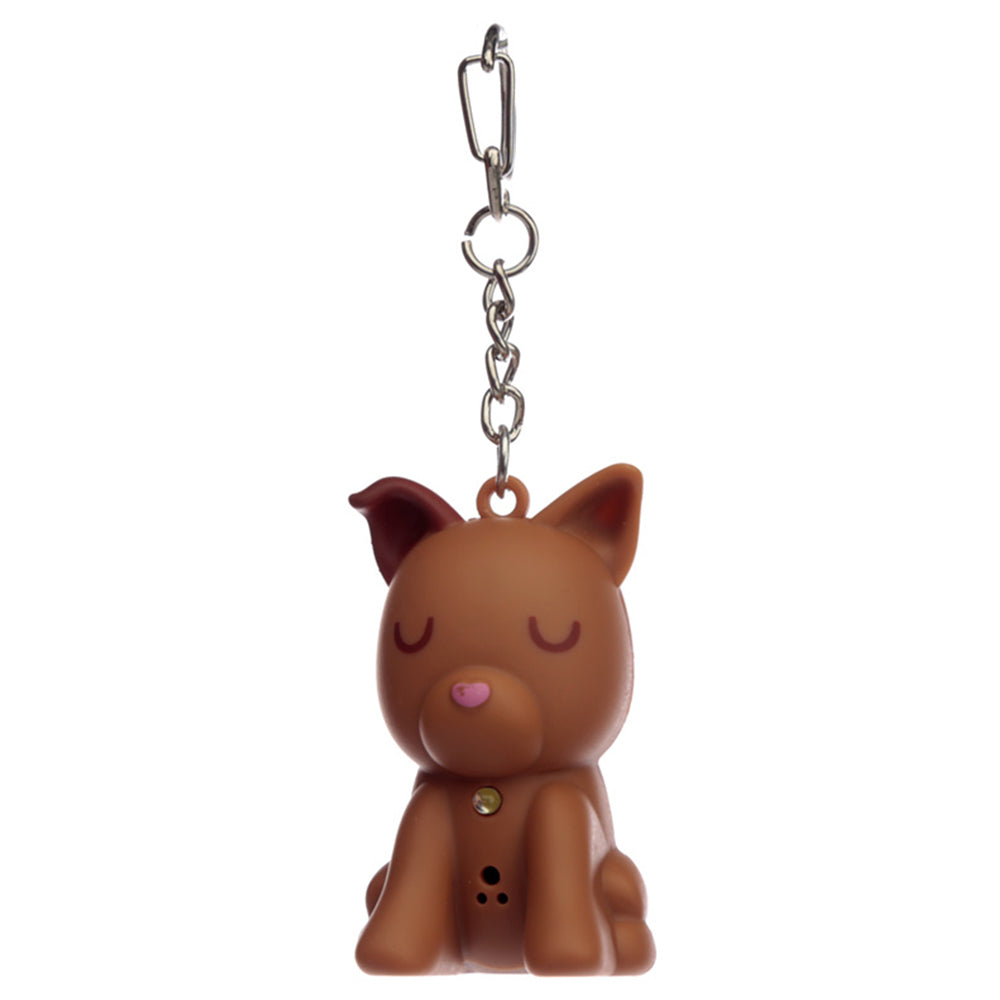 Brown Dog Keyring | LED Torch & Barking Sound | Little Gift | Cracker Filler