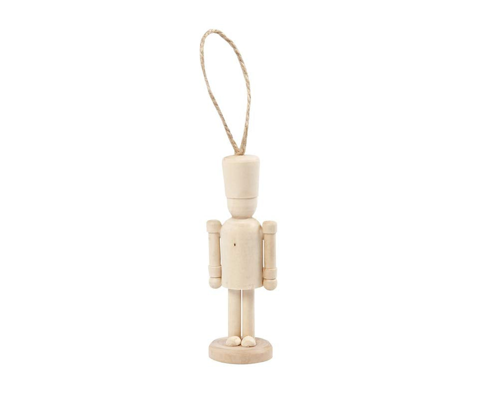 Hanging Nutcracker Soldier 9cm Wooden Christmas Shape to Decorate