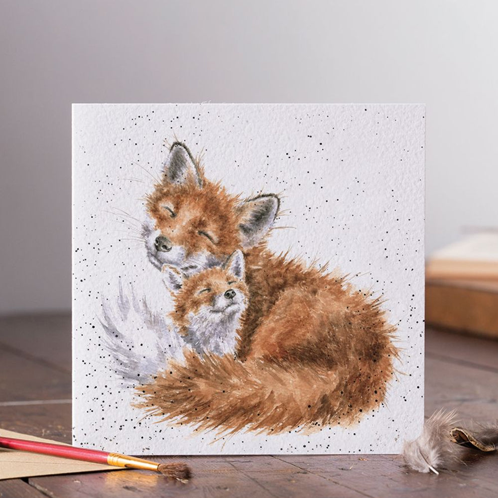 True Love Fox and Cub | Blank Card | 15x15cm | Wrendale Designs