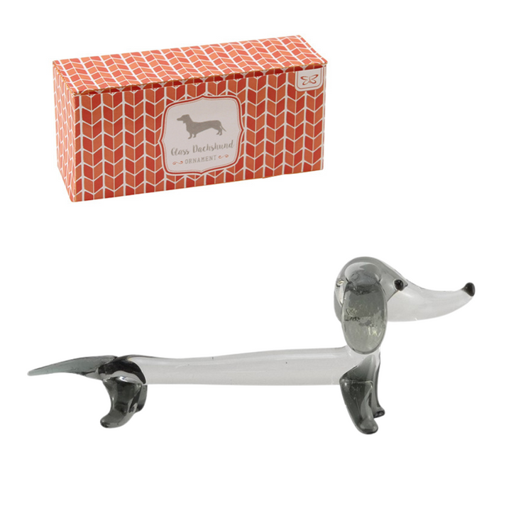 Cute Dachshund | Mini Glass Sausage Dog Ornament | Cracker Filler | Little Gift