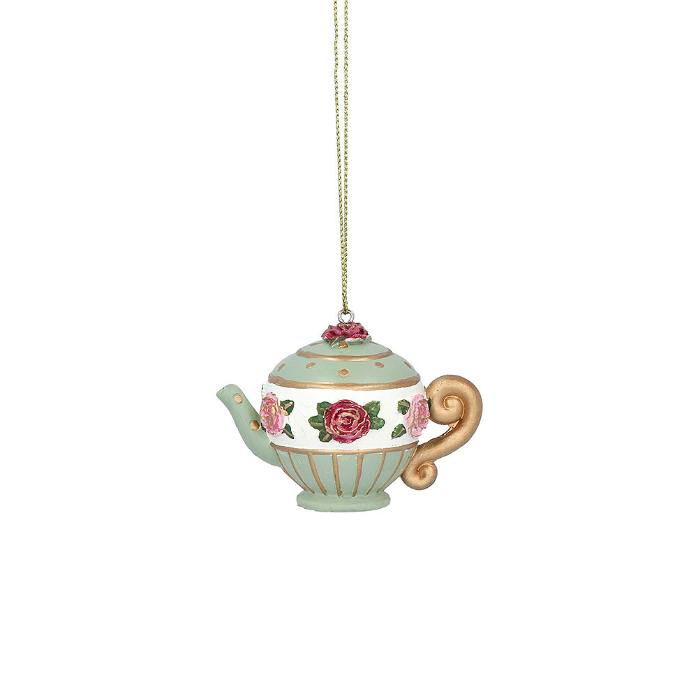 Green | Afternoon Tea Teapot Hanging Ornament | Christmas or Home Decoration