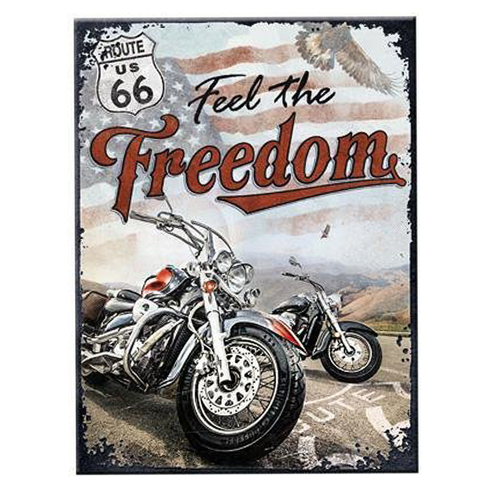 US Route 66 | Feel the Freedom Retro Magnet | 8x6cm | Little Gift | Cracker Filler