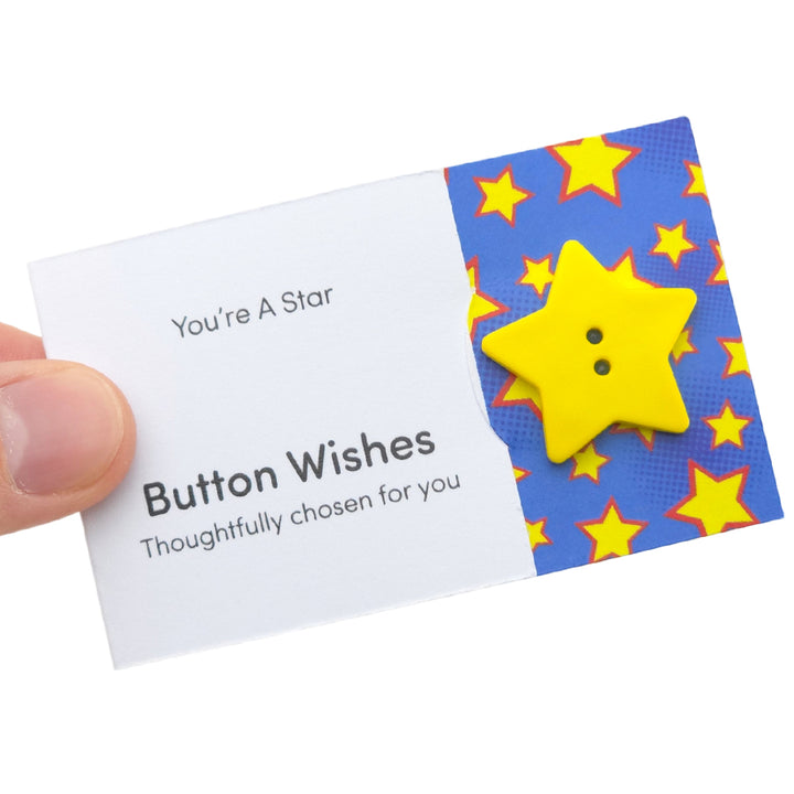 You're a Star | Button Wishes Sew On Token | Little Gift | Cracker Filler