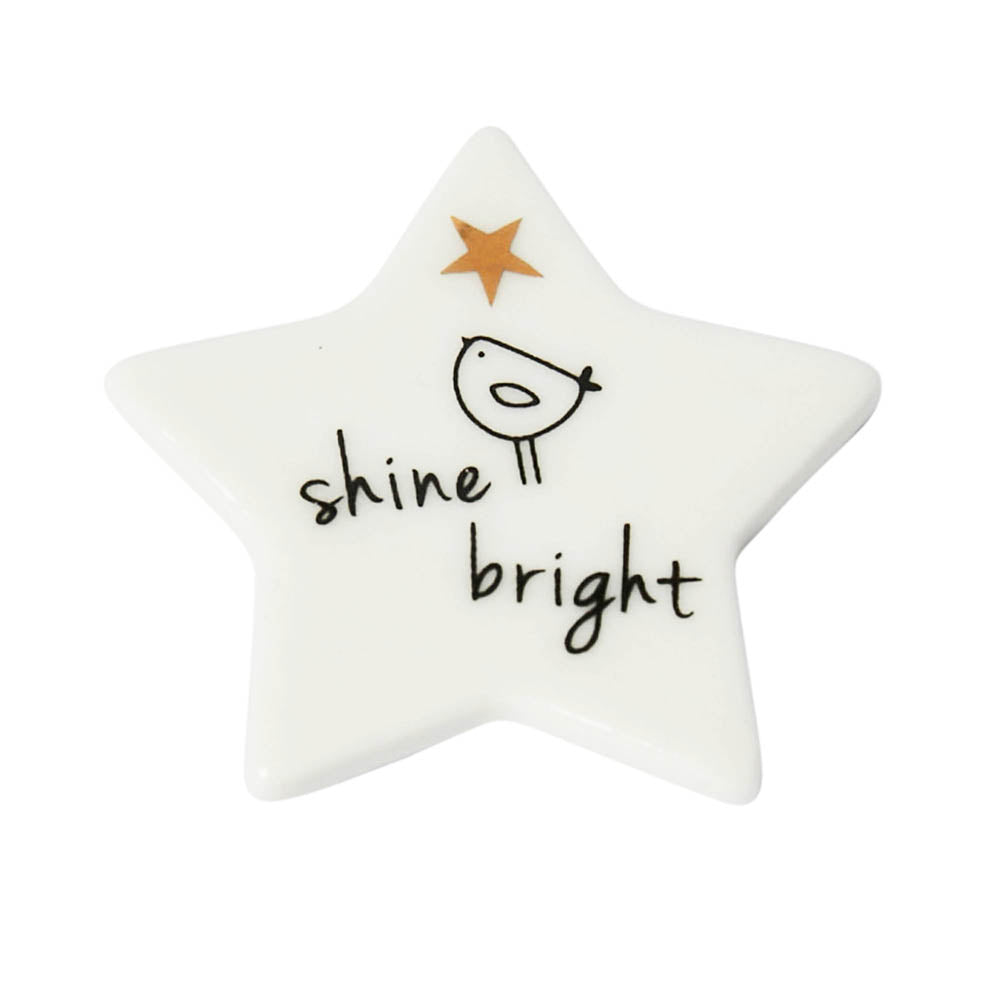 Shine Bright | Mini Porcelain Star Token | Little Gift | Cracker Filler