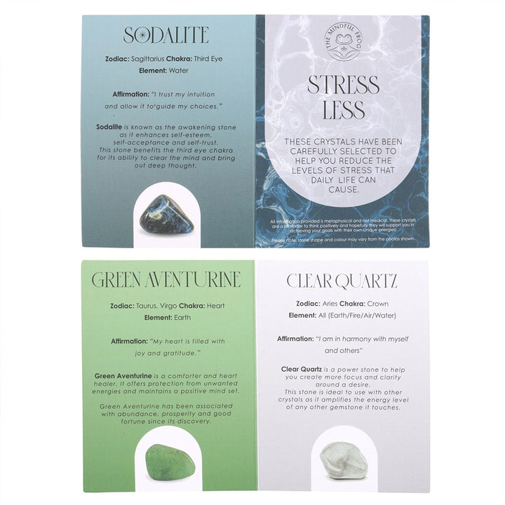 Stress Less | Healing Crystal Set  & Bag | Mini Gift | Cracker Filler