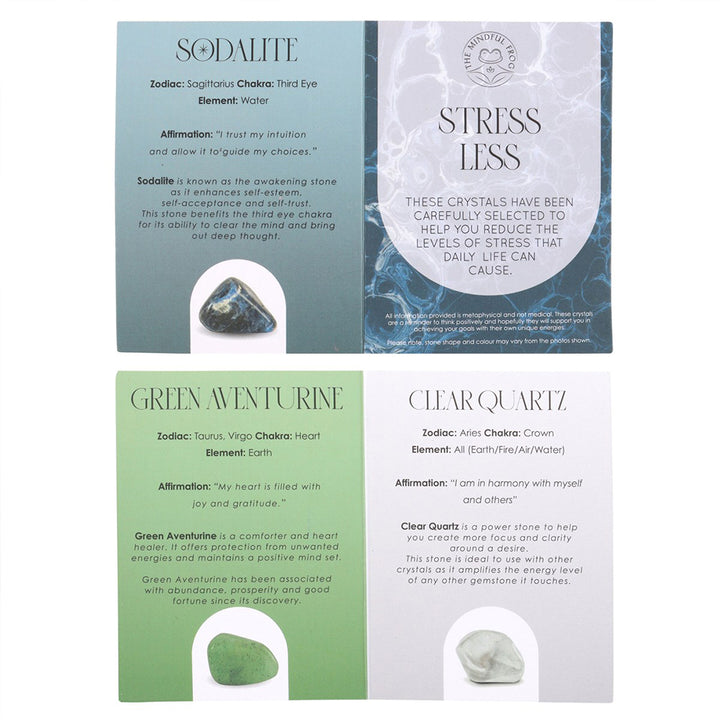 Stress Less | Healing Crystal Set  & Bag | Little Gift | Cracker Filler