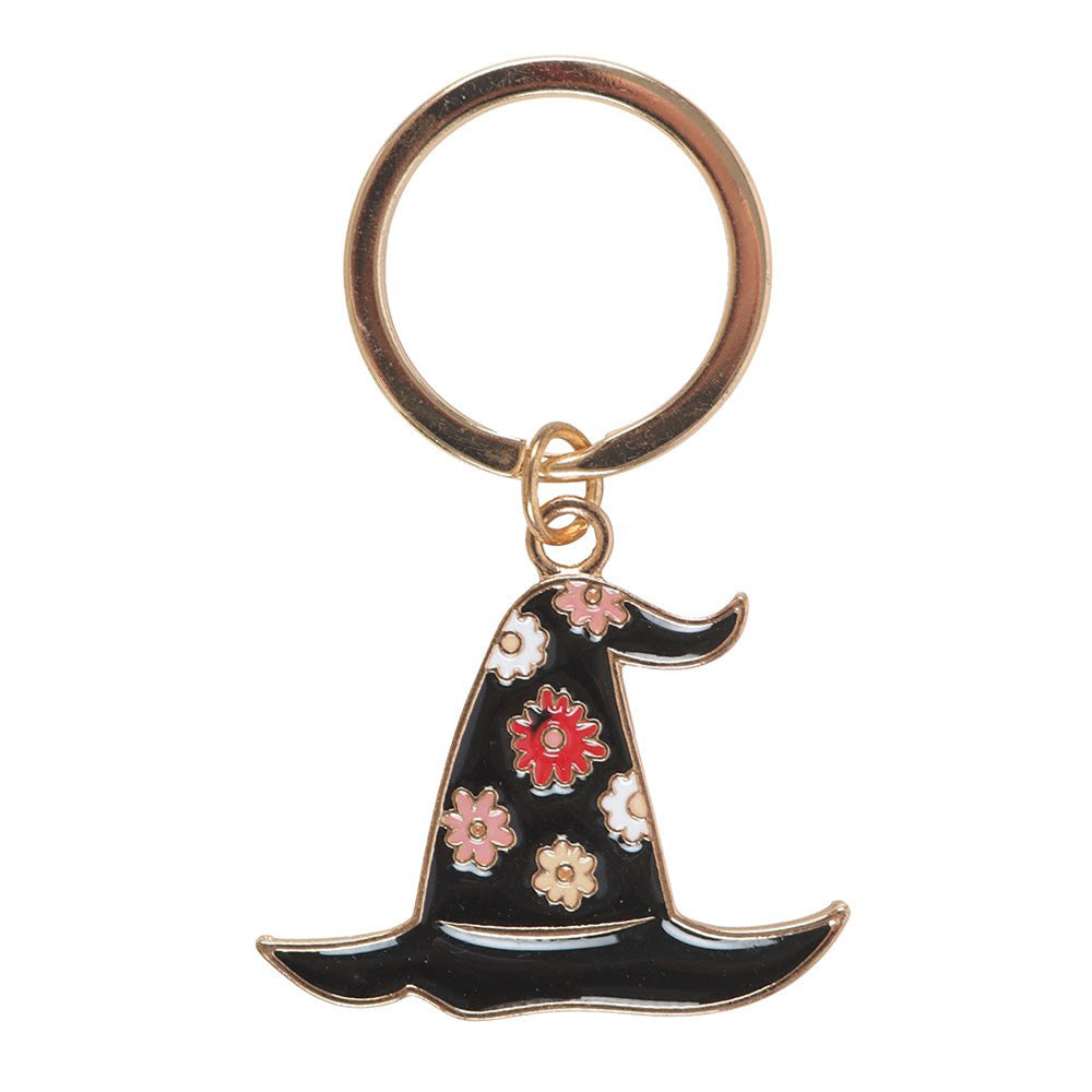 Spooky Babe | Enamel With Hat Keyring | Little Gift | Cracker Filler