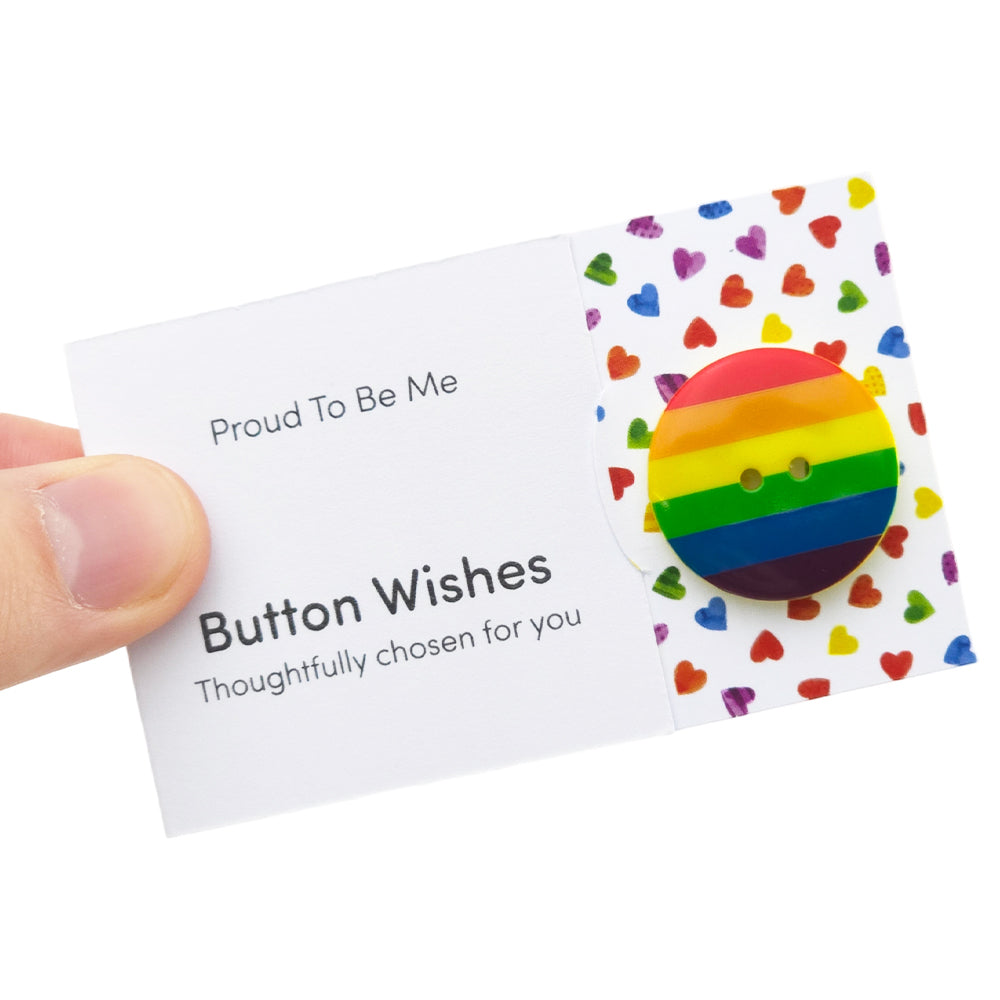 Proud To Be Me | Rainbow | Button Wishes Sew On Token | Mini Cracker Filler Gift