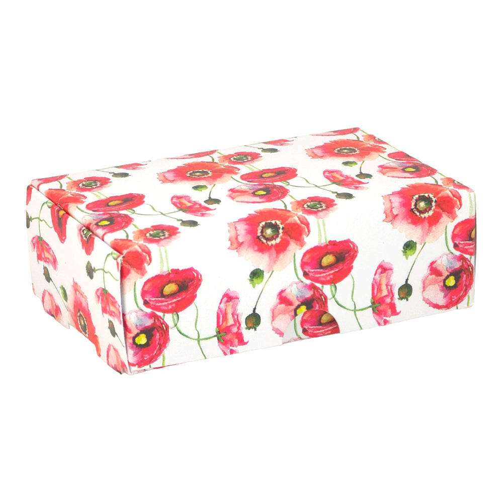 Watercolour Poppy | Little Gift Box | Soap Bar Sized | 6 Boxes | 57x88x30mm