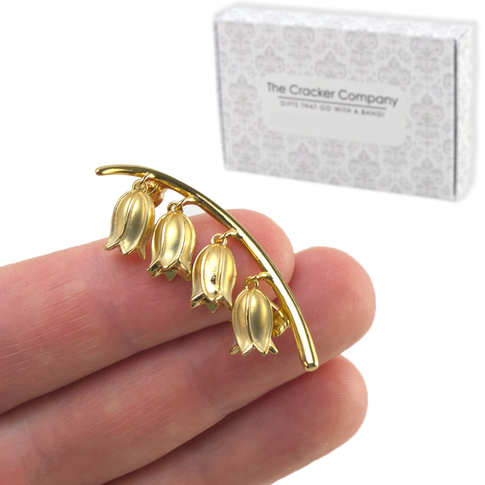 Golden Bluebell | 14k Gold Plated Brooch | Little Gift | Cracker Filler