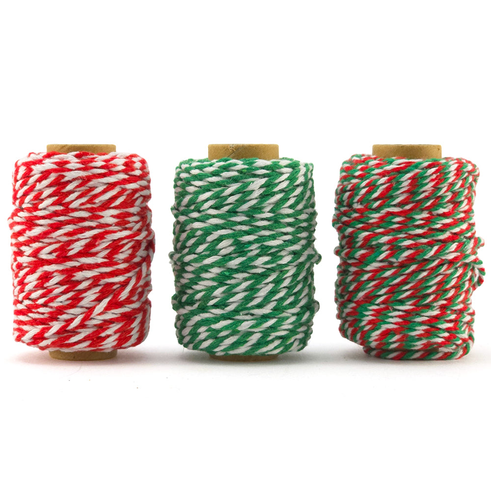 Bakers Twine Trio | 2mm Wide | 25m Reels | Gift Wrap &amp; Cracker Tying