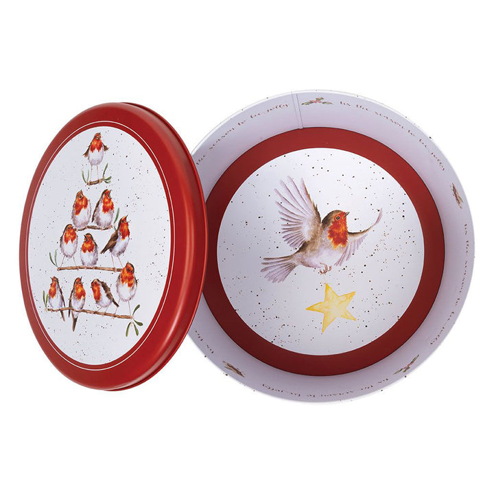Christmas Robins | Round Cake Tin | 22cm Wide | Wrendale Designs | Gift Idea