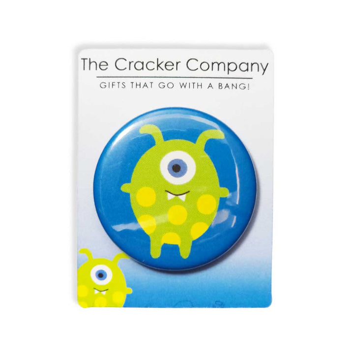 Green Monster | 38mm Button Pin Badge | Little Gift | Cracker Filler