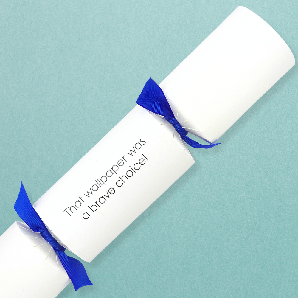 That wallpaper was a brave choice! | Modern Phrases Cracker Making Kit