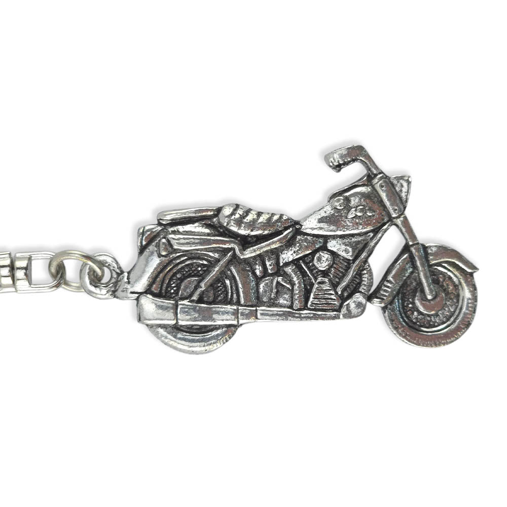 Classic Motorbike | Chunky English Pewter 3D Keyring | Mini Gift | Cracker Filler