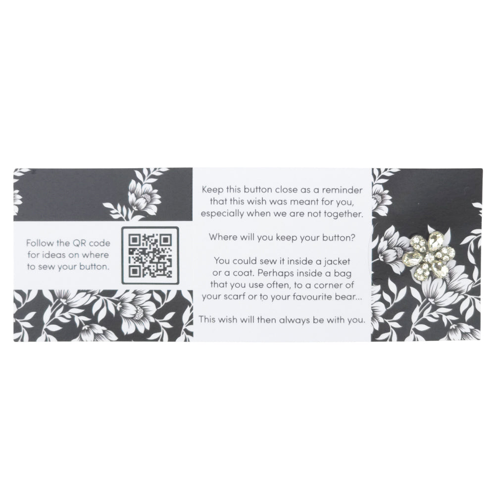Thank you | Diamante Flower | Button Wishes Sew On Token | Cracker Filler