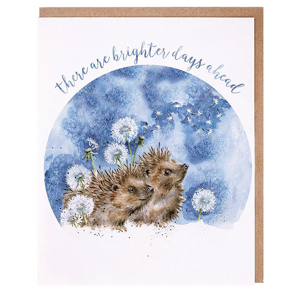 There's Brighter Days Ahead | Hedgehogs | Blank Card | 17x14cm | Wrendale Designs