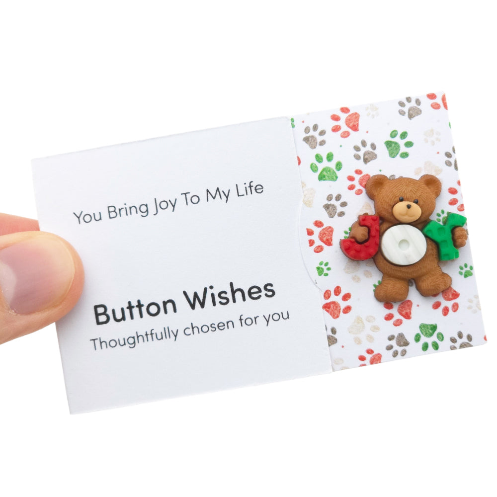 You Bring Joy to My Life | Christmas | Button Wishes Sew On Token | Little Gift