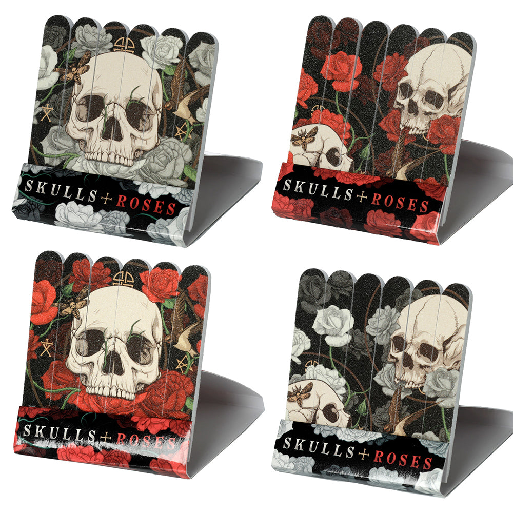 Gothic Skulls &amp; Roses | Matchbox Style Nail Files | Single | Cracker Filler Gift