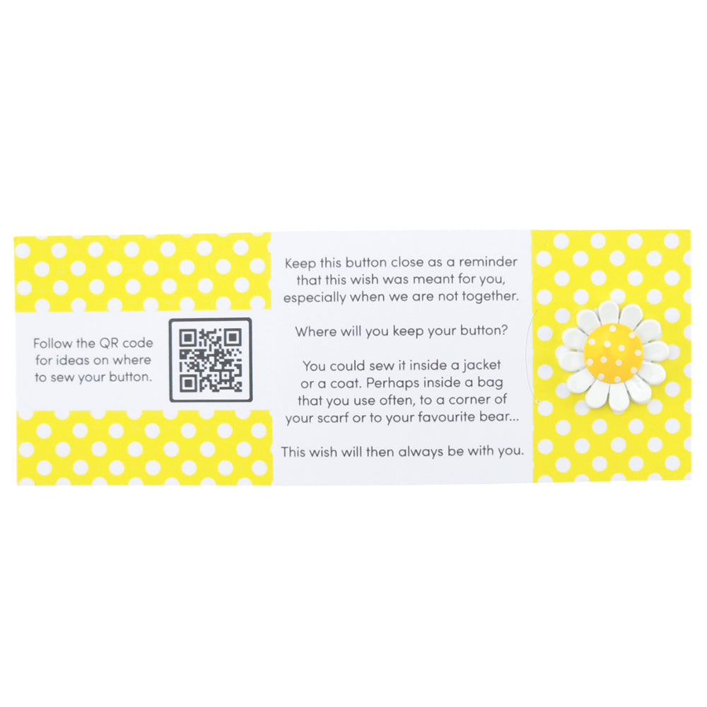 Happy Easter | Yellow Daisy | Button Wishes Sew On Token | Cracker Filler