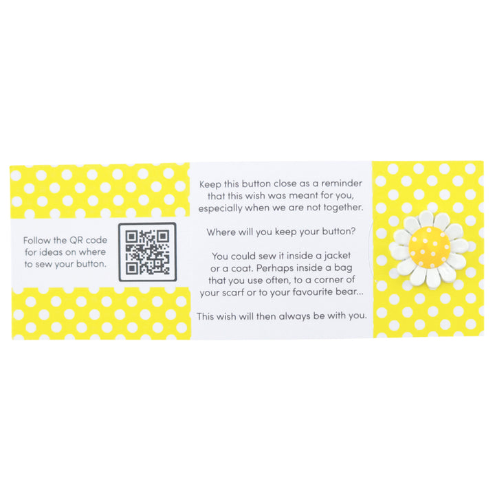 Happy Easter | Yellow Daisy | Button Wishes Sew On Token | Cracker Filler