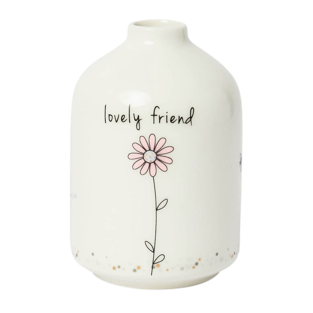 Lovely Friend | Chunky Porcelain Bud Vase |10cm Tall | Little Boxed Gift