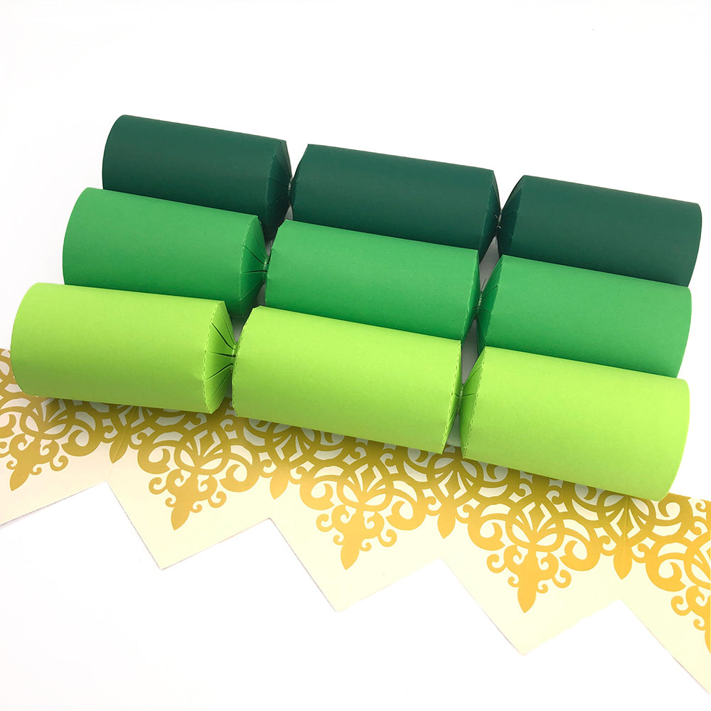 Shades of Green | Craft Kit to Make 12 Crackers | Recyclable