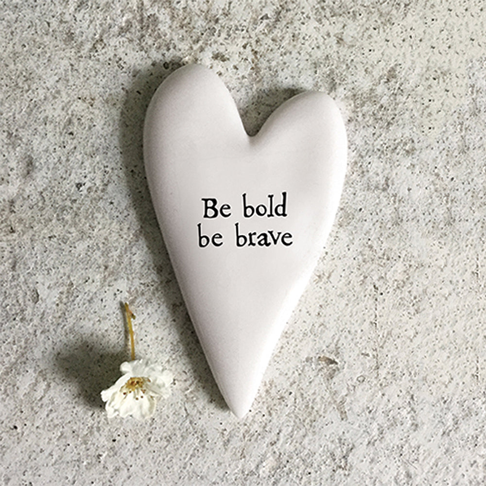 Be Bold Be Brave | Little Ceramic Heart Token | Little Gift | Cracker Filler